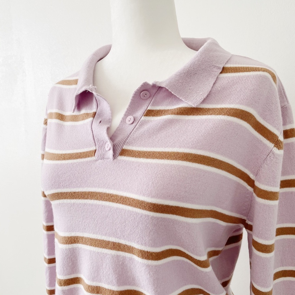 Purple Striped Polo